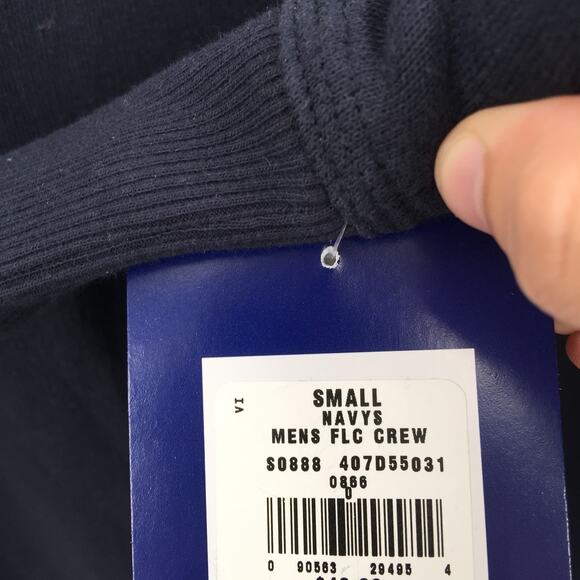 Champion Pullover Sweatshirt Long Sleeve Crew Neck Solid Navy Size Small - Picture 6 of 8